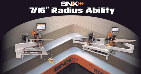 #1 QUESTION: What is the tightest INSIDE radius you can edgeband and trim on an SNX nVision contour (curved) edgebander?