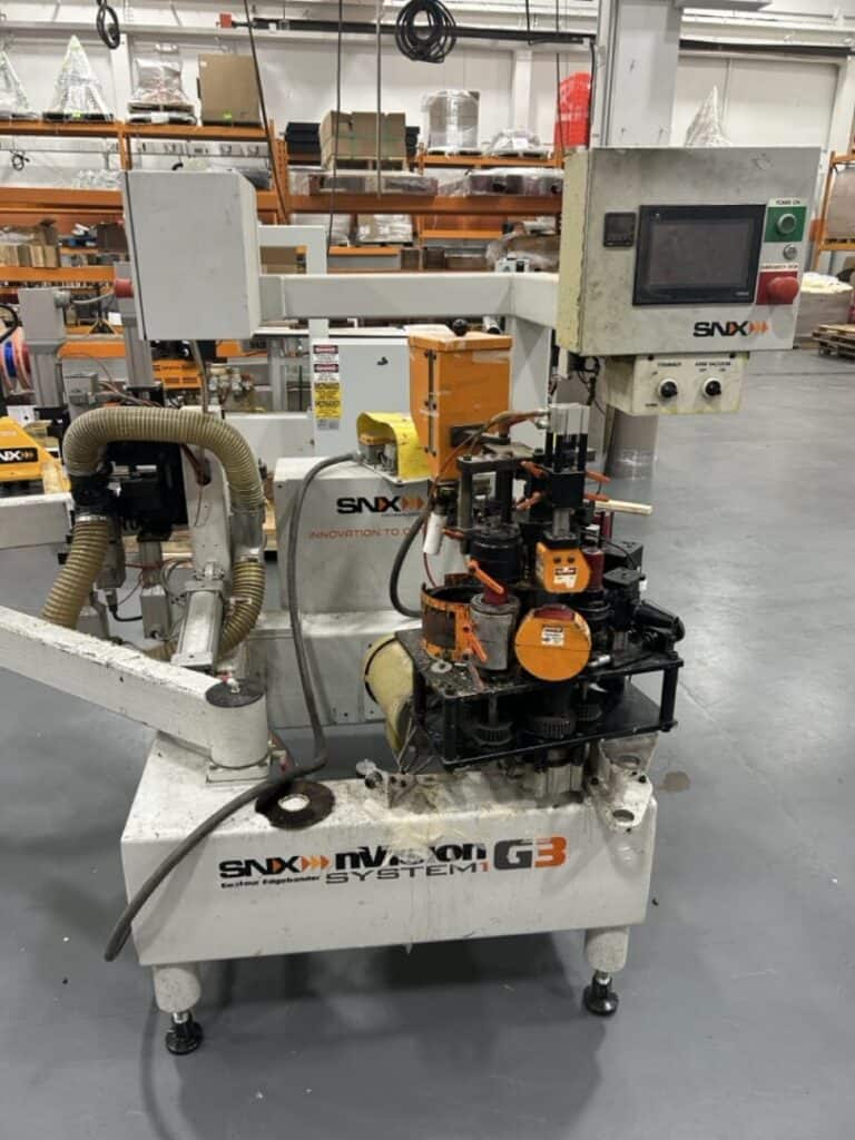 Efficient industrial edge banding machine for woodworking and manufacturing processes.